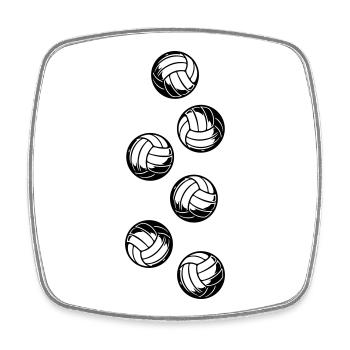 Volley-ball - Magnet carré - blanc - Devant