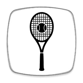 raquette_de_tennis - Viereckiger Kühlschrankmagnet - Weiß - Vorne