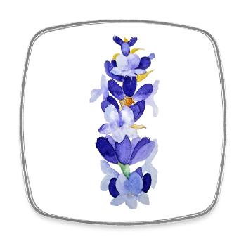 Lavendelwasserblüten Aquarell - Viereckiger Kühlschrankmagnet - Weiß - Vorne