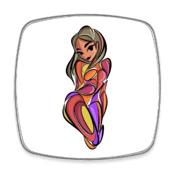 Abstract Woman in Color Game - Square fridge magnet - white - Front