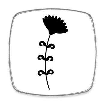 Blume - Viereckiger Kühlschrankmagnet - Weiß - Vorne