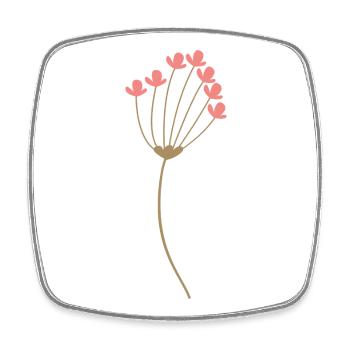 Blume - Viereckiger Kühlschrankmagnet - Weiß - Vorne