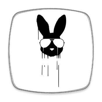 Bad Bunny Bunny Sunglasses - Square fridge magnet - white - Front