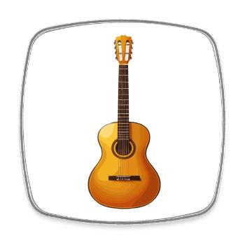 Guitariste - Magnet carré - blanc - Devant