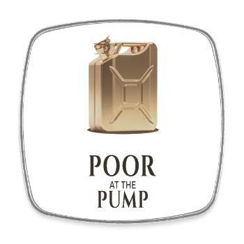 Poor At The Pump Funny Fuel Statement - Viereckiger Kühlschrankmagnet - Weiß - Vorne