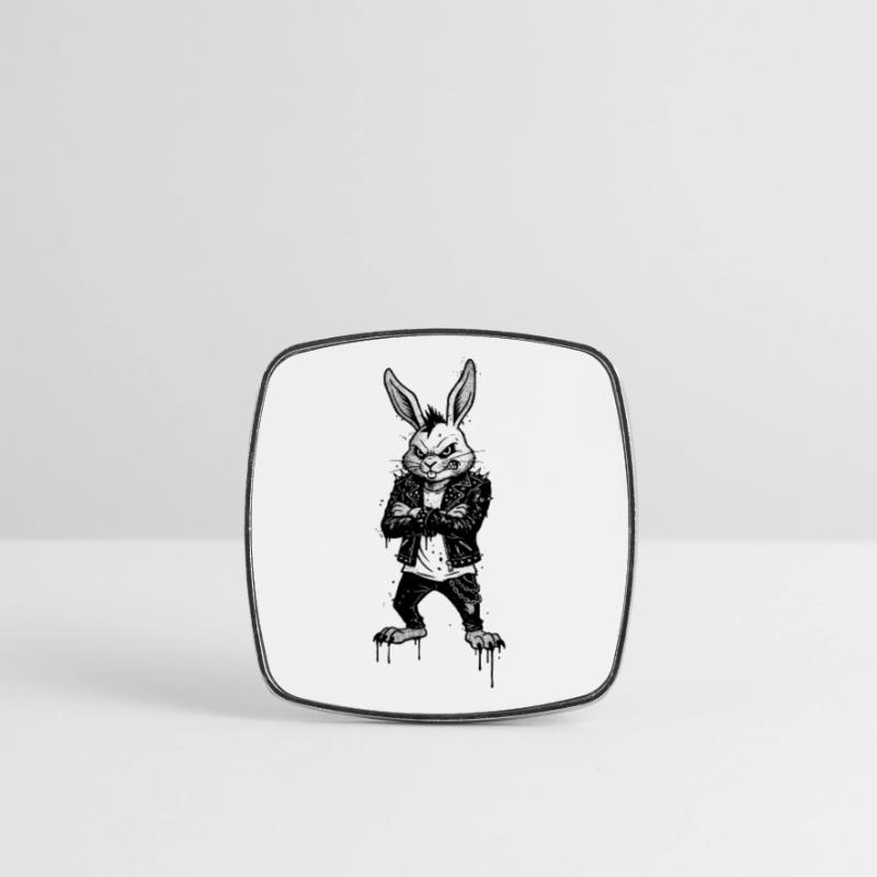 Heavy Metal Easter Bunny Rocker Easter Hardcore Bunny Square fridge magnet