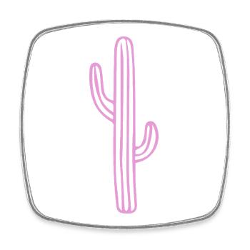 Minimal Cactus Shirt – Boho Desert Aesthetic - Viereckiger Kühlschrankmagnet - Weiß - Vorne