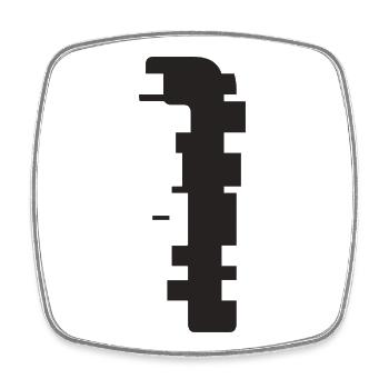 1 - Square fridge magnet - white - Front
