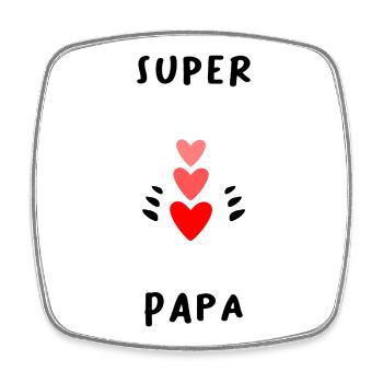 DAD. FATHER'S DAY. HAPPY FATHER'S DAY. HAPPY BIRTHDAY. - Square fridge magnet - white - Front