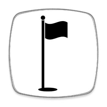 Golf flag - Square fridge magnet - white - Front