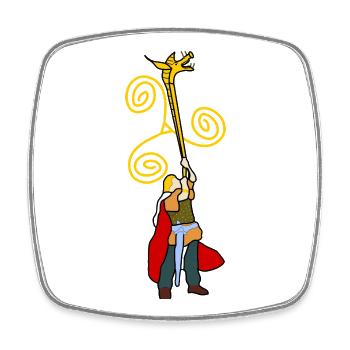 Gallic warrior at Carnyx - Square fridge magnet - white - Front