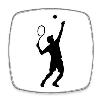 Tennis - Viereckiger Kühlschrankmagnet - Weiß - Vorne