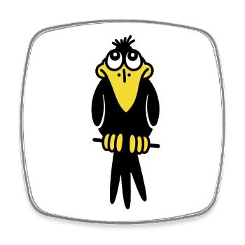 Mr. Crow - Square fridge magnet - white - Front