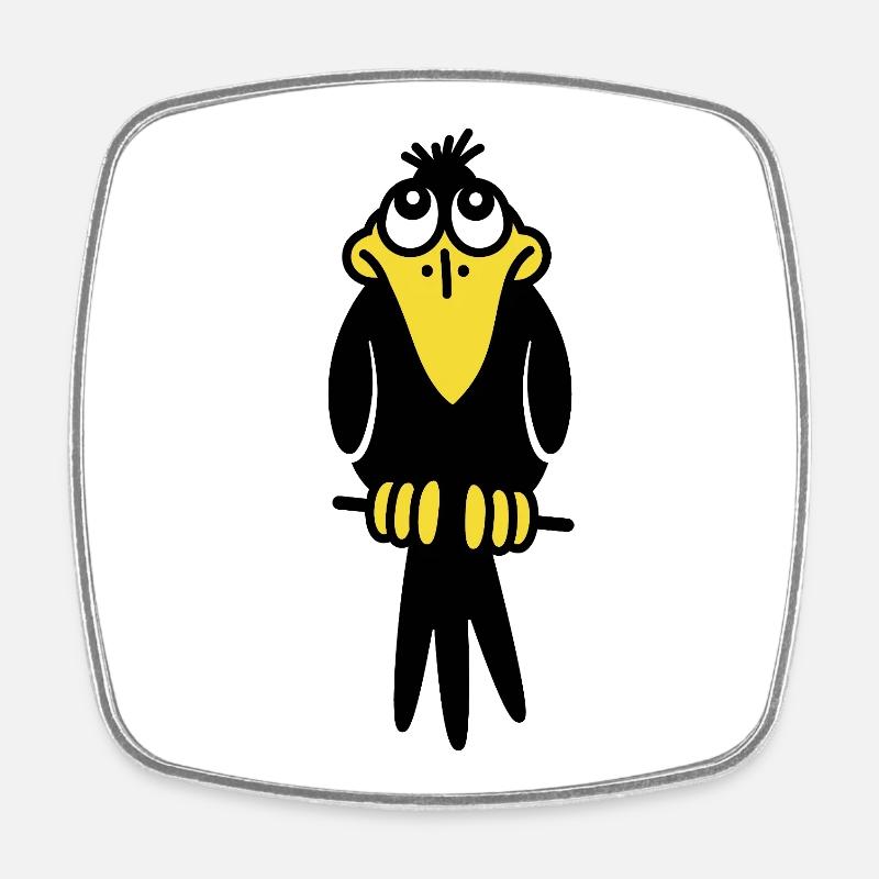 Mr. Crow - Square fridge magnet - white