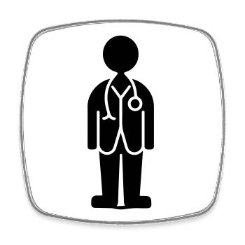 Doktor Symbol - Viereckiger Kühlschrankmagnet - Weiß - Vorne