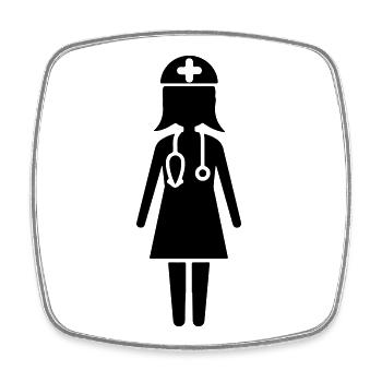 Krankenschwester Doktor - Viereckiger Kühlschrankmagnet - Weiß - Vorne