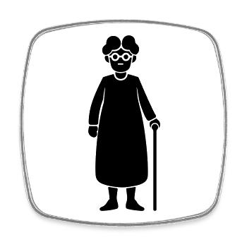 Granny Silhouette - Square fridge magnet - white - Front