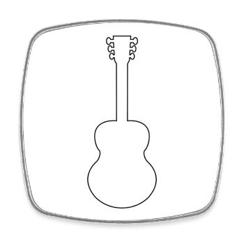Acoustic Guitar - Square fridge magnet - white - Front