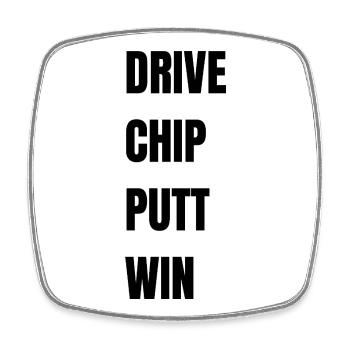 Golf Drive Chip Putt Win - Viereckiger Kühlschrankmagnet - Weiß - Vorne