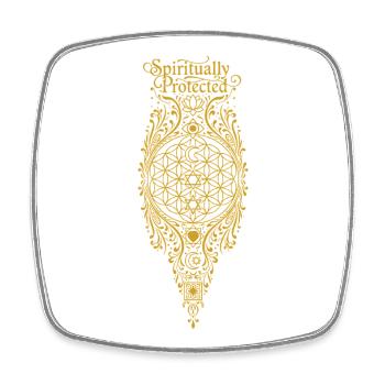 Spirituality Spiritually Protected Sacred Geometry - Square fridge magnet - white - Front