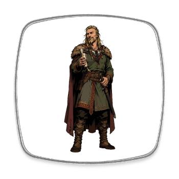 Guerrier viking avec calice et fourrure - Magnet carré - blanc - Devant