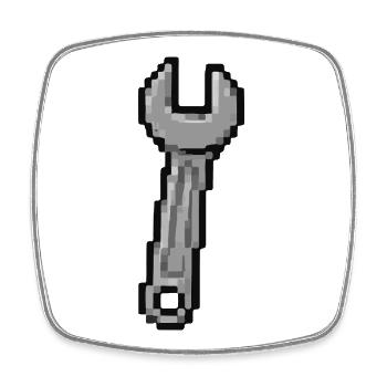 Pixel-Schraubenschlüssel Kunst - Viereckiger Kühlschrankmagnet - Weiß - Vorne