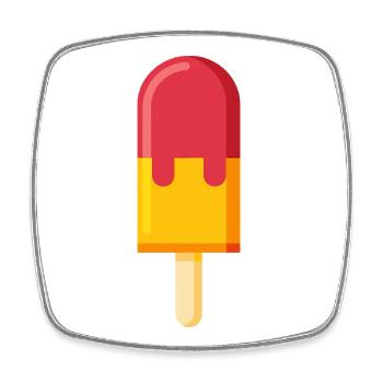 Glace - Magnet carré - blanc - Devant