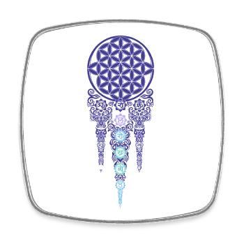 Spiritualität Meditation Heilige Geometrie Symbol Om - Viereckiger Kühlschrankmagnet - Weiß - Vorne