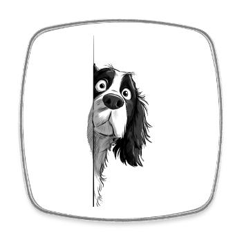 Peeking Cavalier Spaniel Süßer Hundeliebhaber Merch 2 - Viereckiger Kühlschrankmagnet - Weiß - Vorne