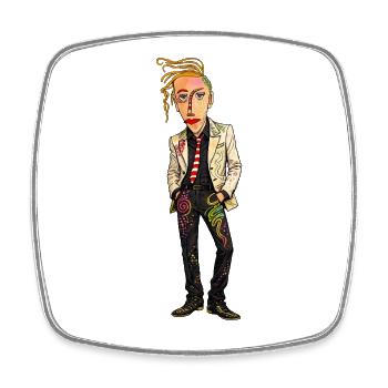 Punk Suit Portrait - Square fridge magnet - white - Front