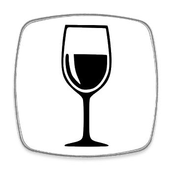 Wine Glass Black Grapevine Wine Gift - Square fridge magnet - white - Front