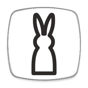 Hase – Minimalistisches Tiermotiv - Viereckiger Kühlschrankmagnet - Weiß - Vorne