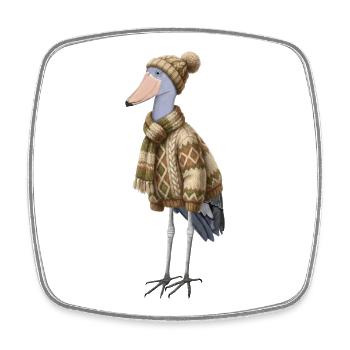 Schuhschnabel im Strickpullover Winter Weihnachten - Viereckiger Kühlschrankmagnet - Weiß - Vorne