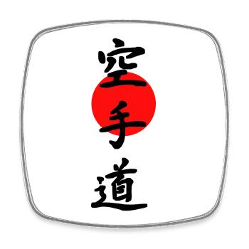 Karate - Viereckiger Kühlschrankmagnet - Weiß - Vorne
