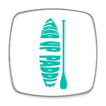 SUP Stand Up Paddle | Summer Vacation Sunset - Square fridge magnet - white - Front