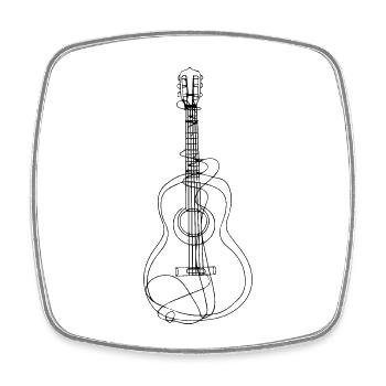 Gitarre Gitarrist - Viereckiger Kühlschrankmagnet - Weiß - Vorne