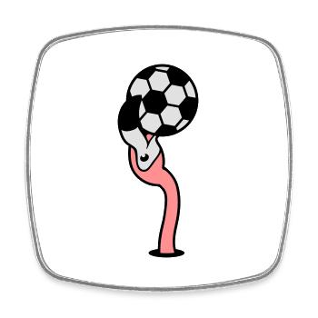 hole ground soccer club play ball kicker lac - Square fridge magnet - white - Front