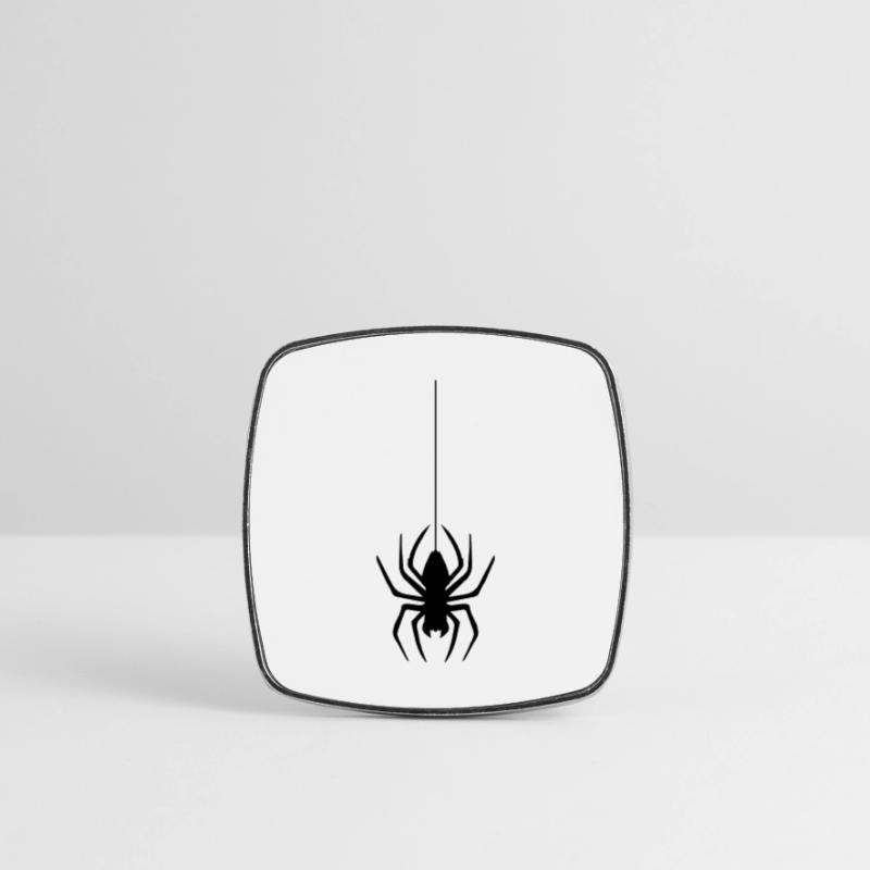 abseil thread spider web spider logo design disgust Square fridge magnet