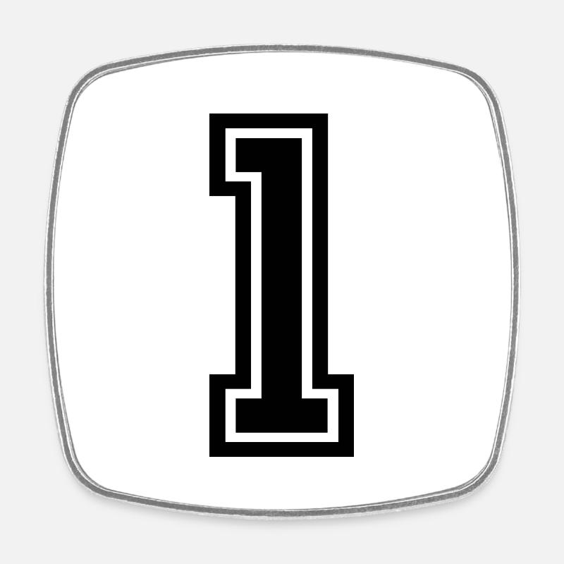 Numéro un - Magnet carré - blanc