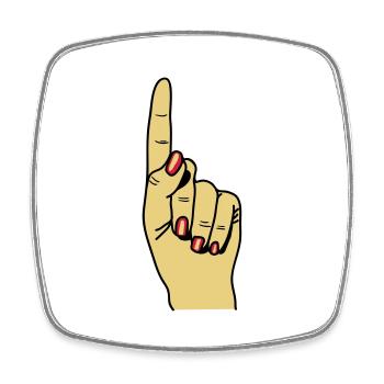 zeigefinger - Magnet carré - blanc - Devant