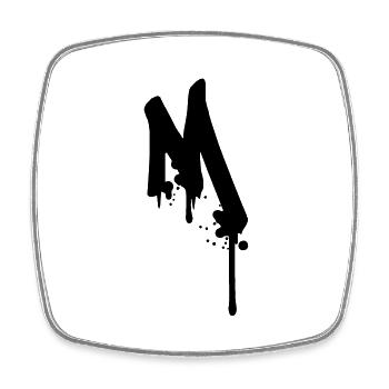 M graffiti drops Farbklex spray - Square fridge magnet - white - Front
