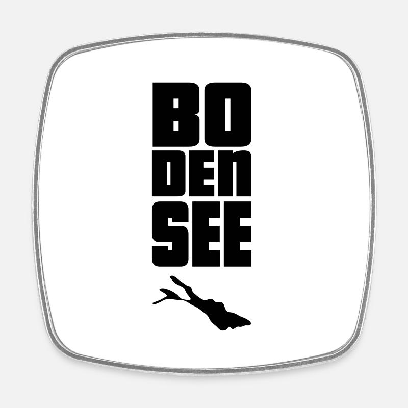 Bodensee - Viereckiger Kühlschrankmagnet - Weiß