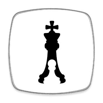 Figuren Bauer König - Viereckiger Kühlschrankmagnet - Weiß - Vorne