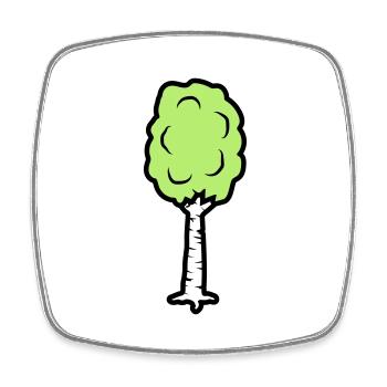 Bande dessinée Birke - Magnet carré - blanc - Devant