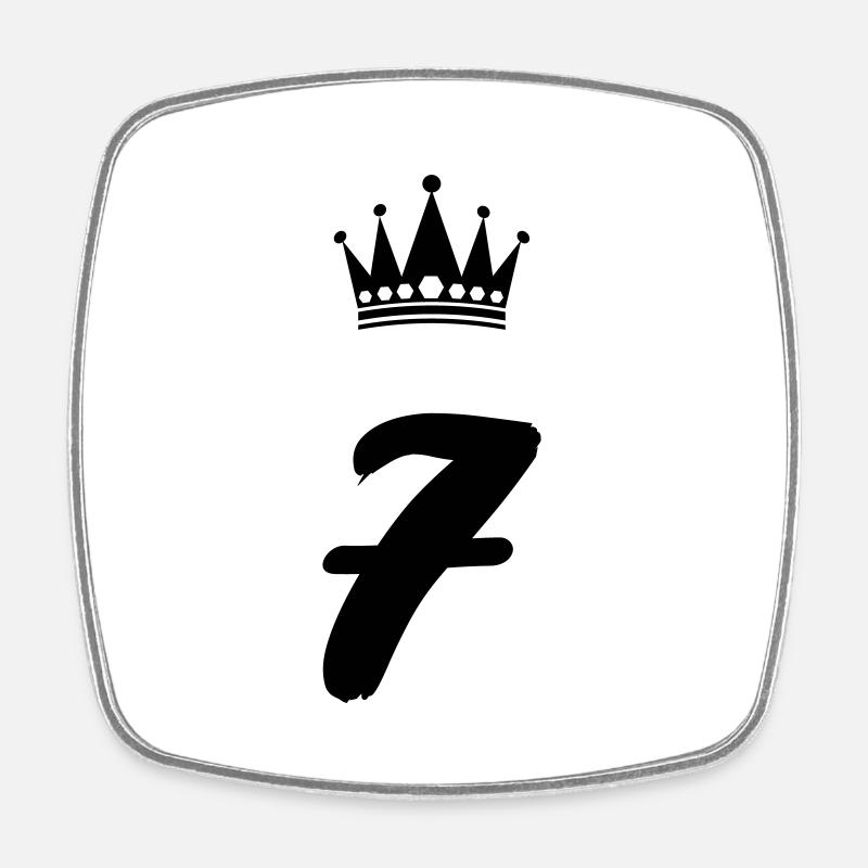 7 Couronne - Magnet carré - blanc