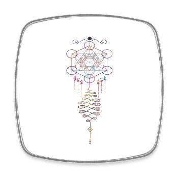 Unalome Magic - Square fridge magnet - white - Front