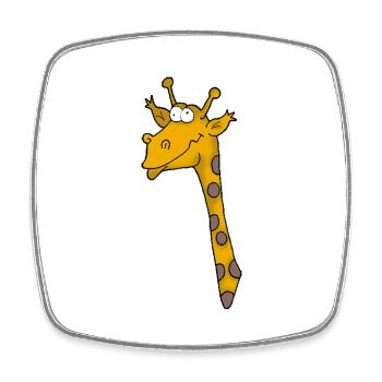 Giraffe 3 - Viereckiger Kühlschrankmagnet - Weiß - Vorne