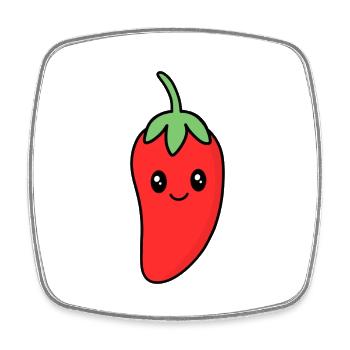Chili - Viereckiger Kühlschrankmagnet - Weiß - Vorne