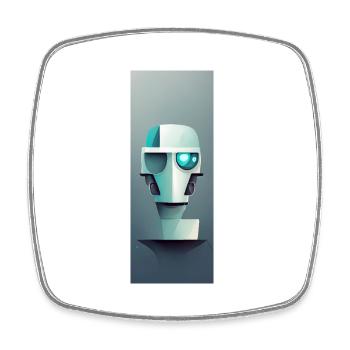 Roboter Abstrakt - Viereckiger Kühlschrankmagnet - Weiß - Vorne