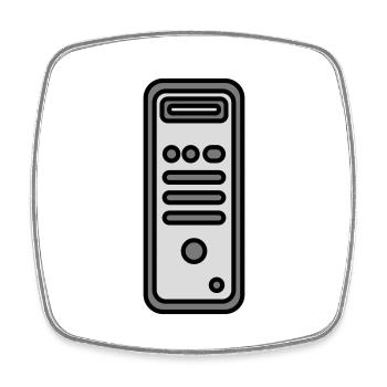 Gehäuse Computer Tower Icon - Viereckiger Kühlschrankmagnet - Weiß - Vorne